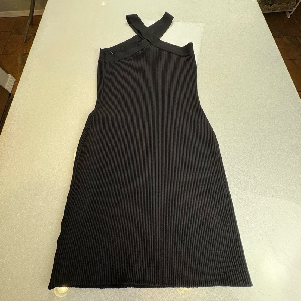 REVOLVE House of Harlow 1960 Ribbed Body-con Black Dress Halter